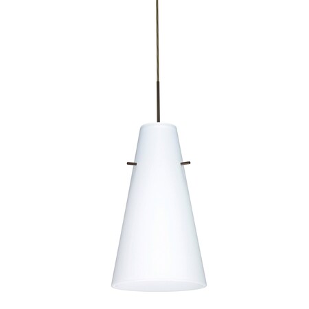 Besa Lighting Cierro Cord Pendant, Opal Matte, Bronze Finish, 1x9W LED 1JT-412407-LED-BR